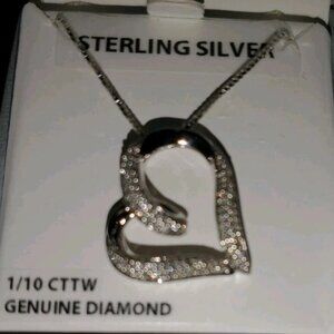 Share Sterling Silver BRILLIANCE .10ct Diamond Heart Necklace